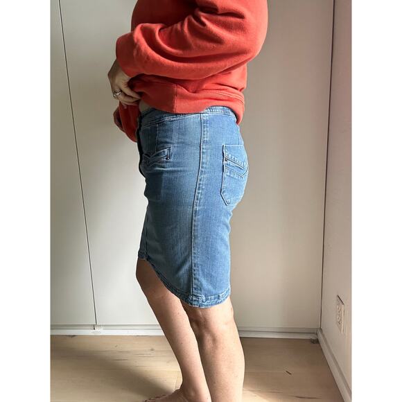 Anthropologie Denim Pencil Skirt Y2k Denim jeans Skirts leifsdottir Cotton - Picture 7 of 9
